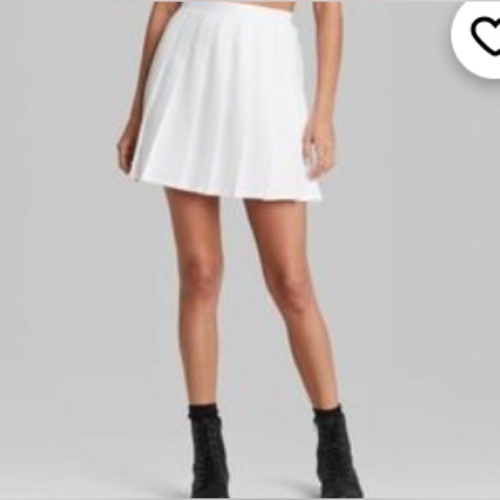 Wild Fable Women's M White Knife Pleated Woven Tennis Mini A Line Skirt